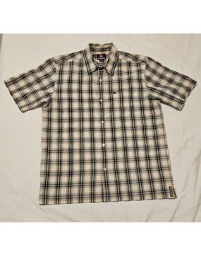 Quiksilver Plaid Short Sleeve Button Up Shirt Men’s M